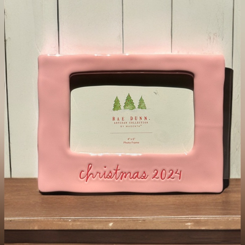 Rae Dunn Christmas 2024 Pink Ceramic Frame